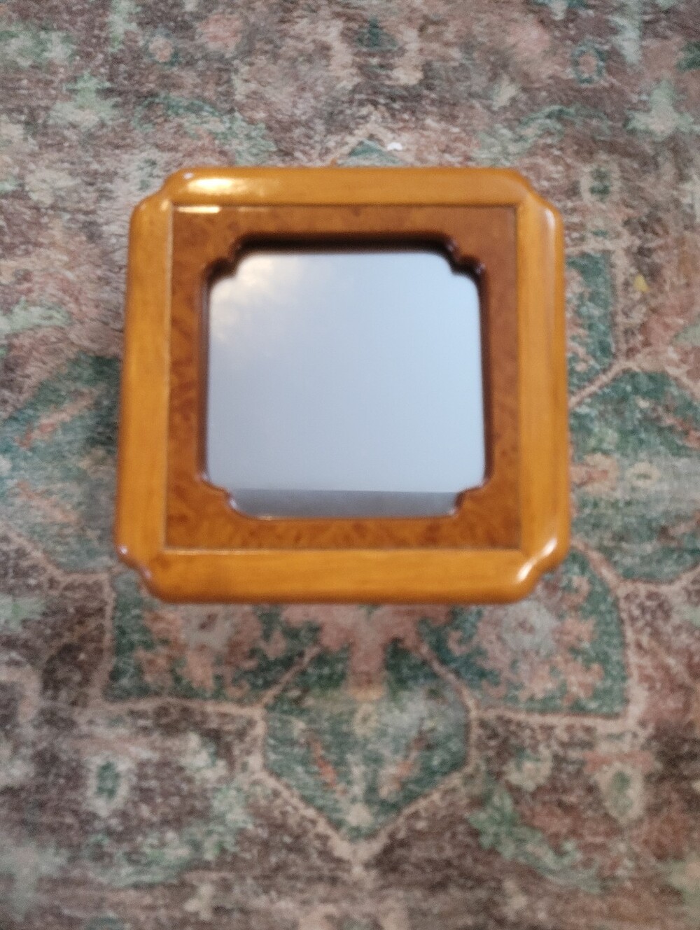 Vintage "Styled by Mele" Wooden Jewelry Box Convertible Photo Frame Lid, Red